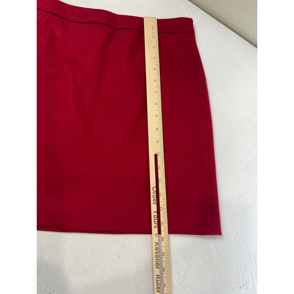 Judith & Charles Red Wool Blend Skirt‎ 8 Lined Pencil Career Capsule Classic